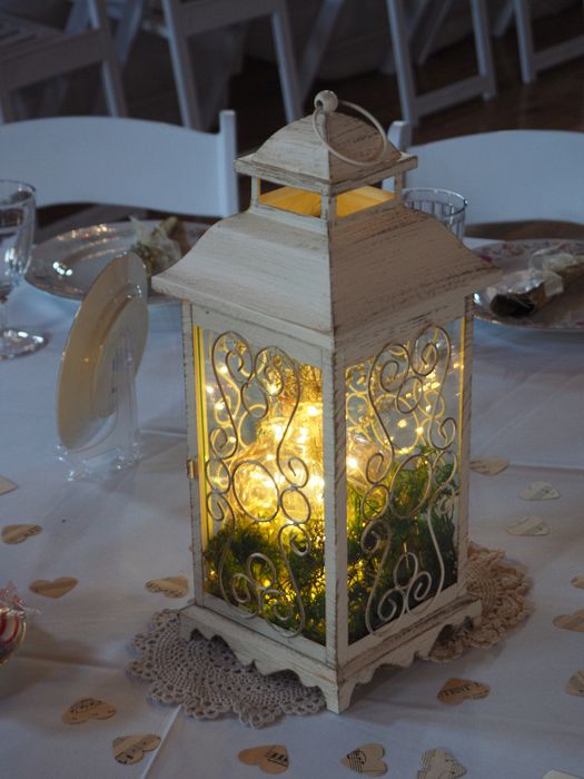 Lantern on a table